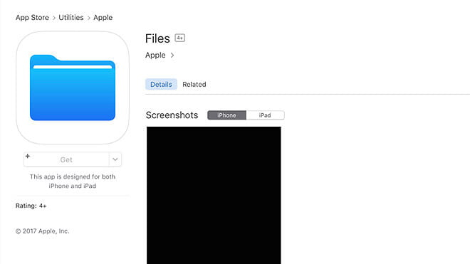 iOS 11 Dosyalar uygulaması